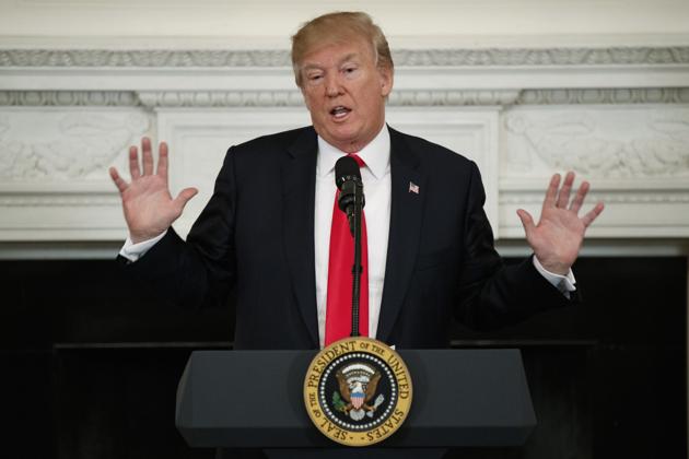 US President Donald Trump at the White House on February 26, 2018. (AP) US President Donald Trump at the White House on February 26, 2018. (AP)