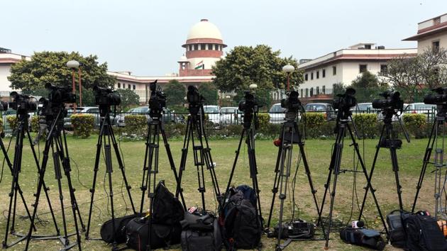 A view of the Supreme Court building in New Delhi on February 12, 2018.(Sonu Mehta/HT PHOTO)