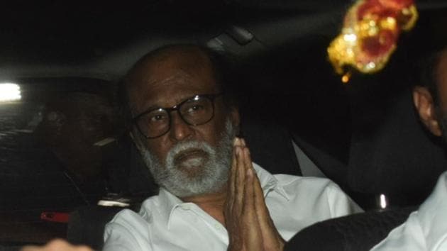 Actor Rajinikanth arrives at Anil Kapoor's Juhu residence to meet the Kapoor family. (IANS) Actor Rajinikanth arrives at Anil Kapoor's Juhu residence to meet the Kapoor family. (IANS)