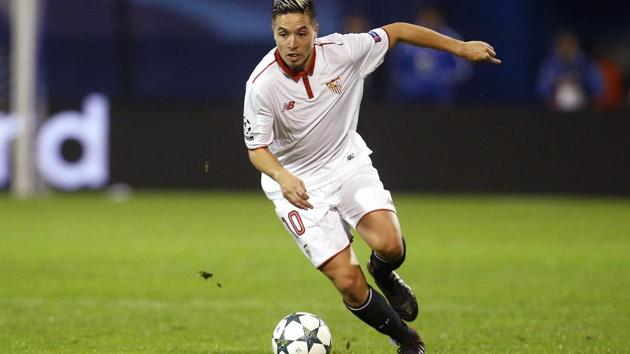 FILE -- Former France international Samir Nasri has been banned from football for six months for an anti-doping violation from 2016. UEFA says Nasri has been found guilty of using a "prohibited method" in violation of the World Anti-Doping Code and UEFA's anti-doping regulations.(AP)