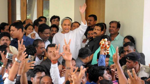 Odisha chief minister and BJD chief Naveen Patnaik waves to supporters after the party candidate, Rita Sahu, won Bijepur by-election, in Bhubaneswar on Wednesday. (PTI Photo) Odisha chief minister and BJD chief Naveen Patnaik waves to supporters after the party candidate, Rita Sahu, won Bijepur by-election, in Bhubaneswar on Wednesday. (PTI Photo)