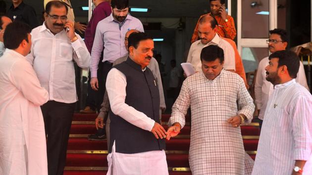 State transport minister Diwakar Raote of the Shiv Sena on Day 2 of budget session at Vidhan Bhavan on Tuesday. (Anshuman Poyrekar/HT) State transport minister Diwakar Raote of the Shiv Sena on Day 2 of budget session at Vidhan Bhavan on Tuesday. (Anshuman Poyrekar/HT)