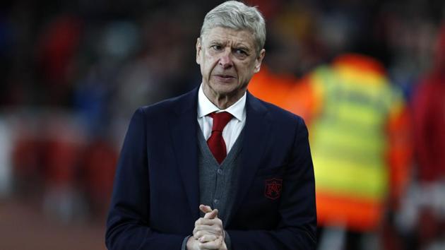 Arsene Wenger reacts during their EFL Cup match against Manchester City. (AFP) Arsene Wenger reacts during their EFL Cup match against Manchester City. (AFP)