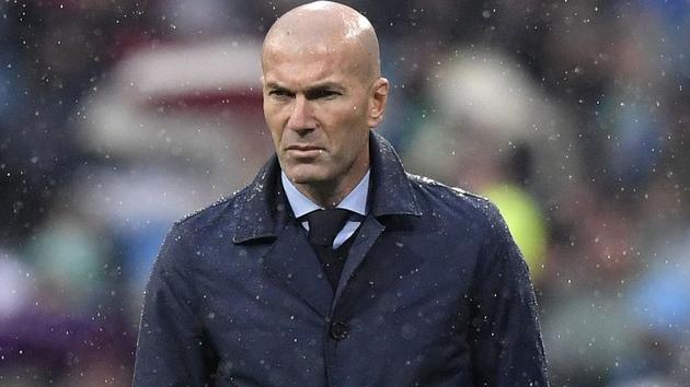 Zinedine Zidane reacts during Real Madrid’s match against Espanyol on Tuesday.(AFP)