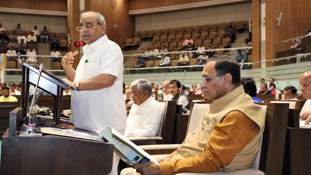 Gujarat deputy chief minister and finance minister Nitin Patel presents the state budget 2018-19 in the assembly in Gandhinagar on February 20. (PTI File Photo) Gujarat deputy chief minister and finance minister Nitin Patel presents the state budget 2018-19 in the assembly in Gandhinagar on February 20. (PTI File Photo)