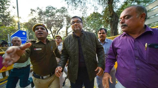 The Central Bureau of Investigation arrested Karti Chidambaram, son of former finance minister and senior Congress leader P Chidambaram, in a corruption case from the Chennai airport on his return from London on Wednesday morning. The case was registered in May 2017. The Congress described the arrest as vendetta and a move to divert attention from the Rs 12,636 crore Punjab National Bank fraud. (PTI) The Central Bureau of Investigation arrested Karti Chidambaram, son of former finance minister and senior Congress leader P Chidambaram, in a corruption case from the Chennai airport on his return from London on Wednesday morning. The case was registered in May 2017. The Congress described the arrest as vendetta and a move to divert attention from the Rs 12,636 crore Punjab National Bank fraud. (PTI)
