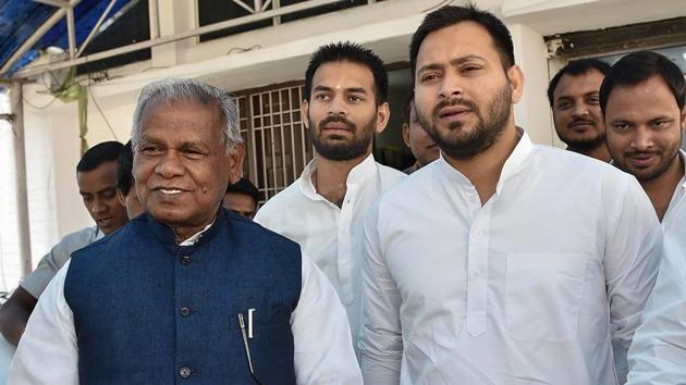 Hindustani Awami Morcha-Secular (HAM-S) president Jitan Ram Manjhi (L) said on Wednesday he has cut ties with the NDA and will join the Rashtriya Janata Dal-led Grand Alliance in Bihar, in what could be a major setback to the ruling coalition in the state ahead of a bypoll and Rajya Sabha elections. (PTI) Hindustani Awami Morcha-Secular (HAM-S) president Jitan Ram Manjhi (L) said on Wednesday he has cut ties with the NDA and will join the Rashtriya Janata Dal-led Grand Alliance in Bihar, in what could be a major setback to the ruling coalition in the state ahead of a bypoll and Rajya Sabha elections. (PTI)