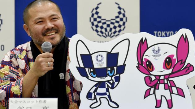 Ryo Taniguchi, winning designer of the official mascots for the 2020 Olympics (L) , answers questions during a press conference. (AFP) Ryo Taniguchi, winning designer of the official mascots for the 2020 Olympics (L) , answers questions during a press conference. (AFP)