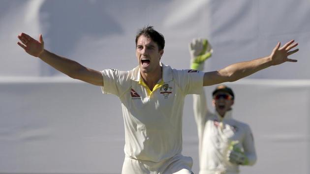 FILE -- Australia cricket team arrives heavily armed for the four-Test series against South Africa cricket team starting on Thursday in Durban, and the presence of quick bowlers Pat Cummins (in pic), Mitchell Starc and Josh Hazlewood has the hosts feeling the heat. While the Proteas also have a decent bowling attack -- Kagiso Rabada, Dale Steyn, Morne Morkel, Vernon Philander and Lungi Ngidi-- and its the batting that’s a question mark for both the sides. (AP) FILE -- Australia cricket team arrives heavily armed for the four-Test series against South Africa cricket team starting on Thursday in Durban, and the presence of quick bowlers Pat Cummins (in pic), Mitchell Starc and Josh Hazlewood has the hosts feeling the heat. While the Proteas also have a decent bowling attack -- Kagiso Rabada, Dale Steyn, Morne Morkel, Vernon Philander and Lungi Ngidi-- and its the batting that’s a question mark for both the sides. (AP)