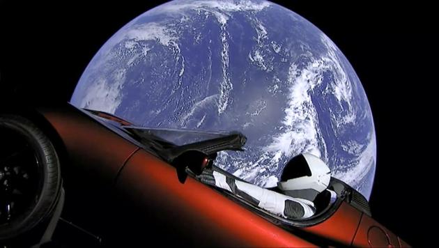 This image from live stream video provided by SpaceX shows the company's spacesuit in Elon Musk's red Tesla sports car which was launched into space during the first test flight of the Falcon Heavy rocket.(AP File Photo) This image from live stream video provided by SpaceX shows the company's spacesuit in Elon Musk's red Tesla sports car which was launched into space during the first test flight of the Falcon Heavy rocket.(AP File Photo)