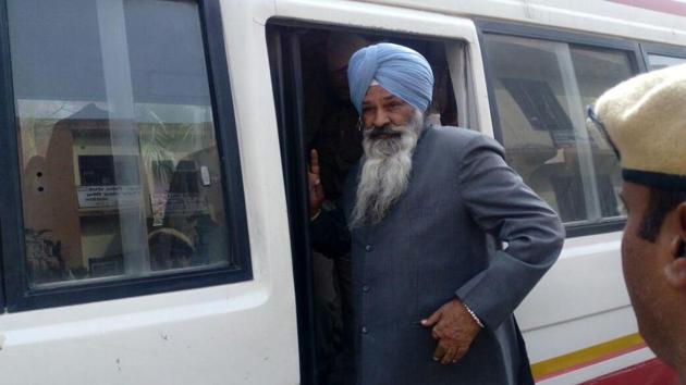 Former Akali minister Sucha Singh Langah at the district court complex in Gurdaspur on Wednesday. (HT Photo) Former Akali minister Sucha Singh Langah at the district court complex in Gurdaspur on Wednesday. (HT Photo)
