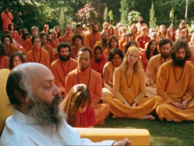 Rajneesh, in a still from Wild Wild Country.(Netflix) Rajneesh, in a still from Wild Wild Country.(Netflix)