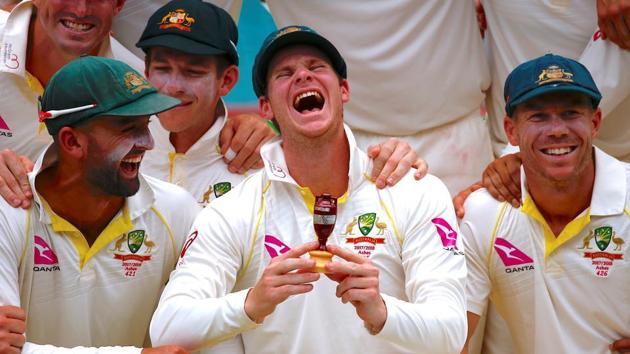 Steve Smith’s Australian cricket team regained the Ashes with a 4-0 win vs England but they will face an uphill task against South Africa.(REUTERS)