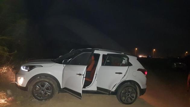 The Creta car the duo was travelling in. The Creta car the duo was travelling in.