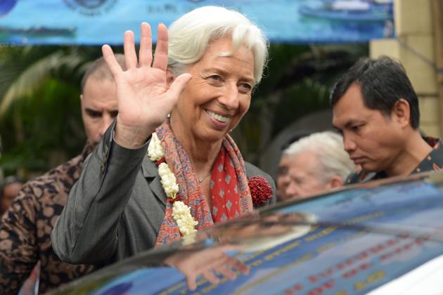Lagarde visited Jakarta, Indonesia for a high-level international conference and preparations for the annual meetings of the IMF and World Bank Group.(AFP Photo)