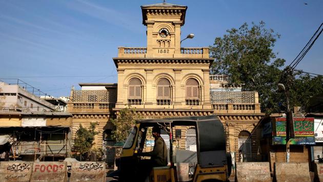 A rickshaw moves past the Edulji Dinshaw Dispensary in Karachi. More than 70 years later, architectural gems have been torn down and many are either crumbling or under threat from real estate developers in Pakistan’s commercial capital which is mushrooming into a mega-city. (Akhtar Soomro / REUTERS) A rickshaw moves past the Edulji Dinshaw Dispensary in Karachi. More than 70 years later, architectural gems have been torn down and many are either crumbling or under threat from real estate developers in Pakistan’s commercial capital which is mushrooming into a mega-city. (Akhtar Soomro / REUTERS)