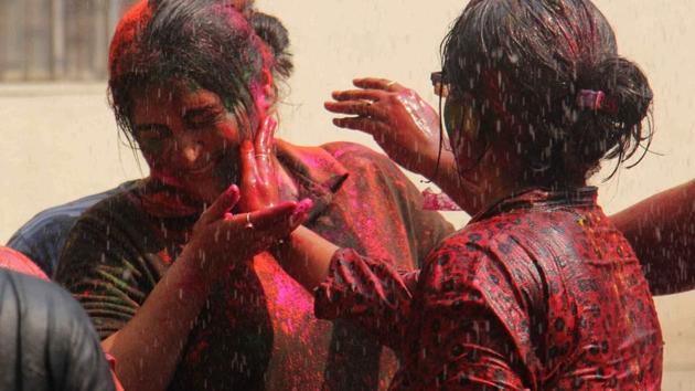 Traditionally, Holi was played only with colour, and the only colour used was gulaal (red), made with natural, organic colours.