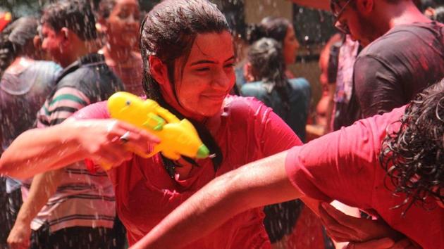 Holi celebrations in Kandivli.
