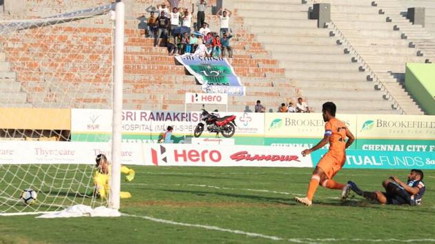 Chennai City FC stunned Minerva Punjab FC 2-1 in the I-League on Friday.(AIFF)