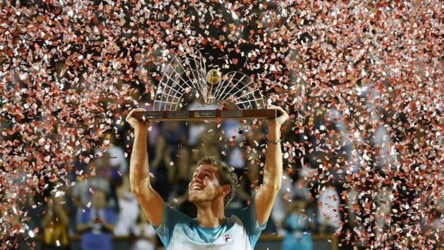 Diego Schwartzman of Argentina celebrates after winning his final match against Fernando Verdasco of Spain during the ATP 500 Rio Open in Rio de Janeiro, Brazil. (Sergio Moraes / REUTERS) 