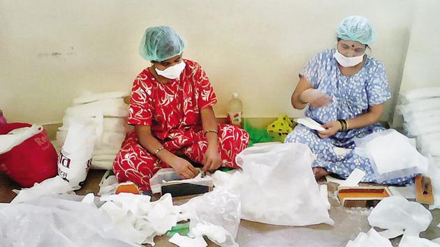 The cost of making one pad was Re.1 and we sold it for Rs.2 since we had to invest in safety gear for these ladies and other operating costs, says Dr Anupama Sen paediatrician by profession. (HT Photo) The cost of making one pad was Re.1 and we sold it for Rs.2 since we had to invest in safety gear for these ladies and other operating costs, says Dr Anupama Sen paediatrician by profession. (HT Photo)