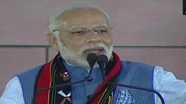 Prime Minister Narendra Modi addressing the party workers at the BJP Headquarters in New Delhi on Saturday. (ANI Photo) Prime Minister Narendra Modi addressing the party workers at the BJP Headquarters in New Delhi on Saturday. (ANI Photo)