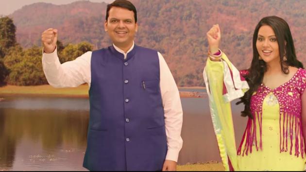 Chief minister Devendra Fadnavis and his wife Amruta in the river anthem video. (HT FILE) Chief minister Devendra Fadnavis and his wife Amruta in the river anthem video. (HT FILE)