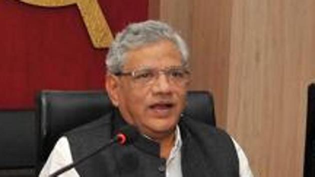 CPI(M) general secretary Sitaram Yechury warned the people of Tripura that there would be unfavourable ramifications due to the use of money in elections.(PTI Photo)