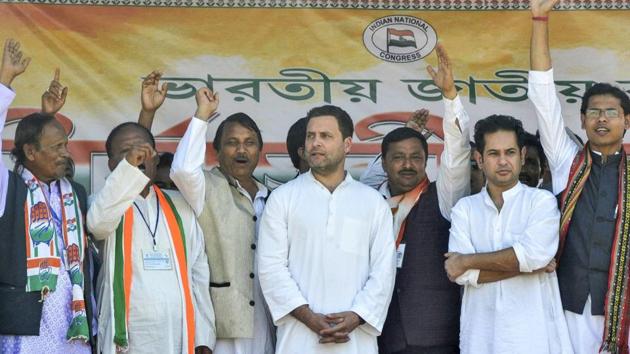 Congress president Rahul Gandhi addressed a rally on the last day of campaigning for Tripura Assembly elections at Agartala. (PTI File Photo) Congress president Rahul Gandhi addressed a rally on the last day of campaigning for Tripura Assembly elections at Agartala. (PTI File Photo)