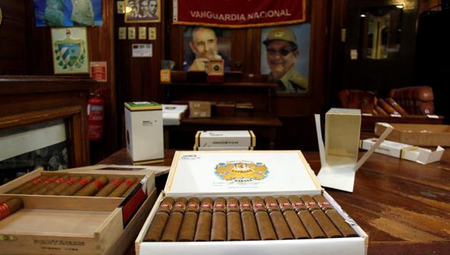 Cigar boxes are displayed for sale at the H Upmann cigar factory store during the XX Habanos Festival in Cuba. (REUTERS) Cigar boxes are displayed for sale at the H Upmann cigar factory store during the XX Habanos Festival in Cuba. (REUTERS)