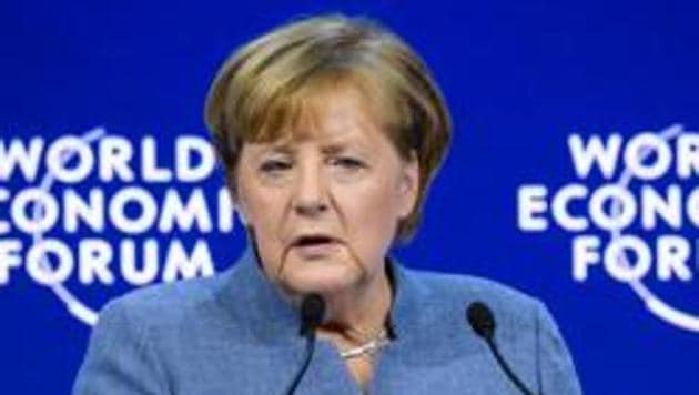 German chancellor Angela Merkel addreses the annual World Economic Forum (WEF) on January 24, 2018 in Davos, eastern Switzerland. (AFP File Photo) German chancellor Angela Merkel addreses the annual World Economic Forum (WEF) on January 24, 2018 in Davos, eastern Switzerland. (AFP File Photo)