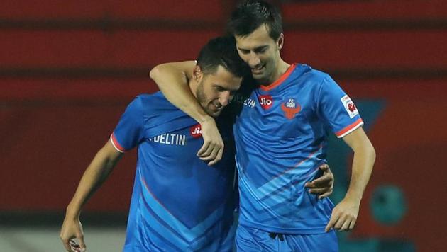 Ferran Corominas celebtare his goal with during the Indian Super League between Jamshedpur FC and FC Goa held at the JRD Tata Sports Complex, Jamshedpur, India on the 10th February, 2018. (ISL / SPORTZPICS) Ferran Corominas celebtare his goal with during the Indian Super League between Jamshedpur FC and FC Goa held at the JRD Tata Sports Complex, Jamshedpur, India on the 10th February, 2018. (ISL / SPORTZPICS)