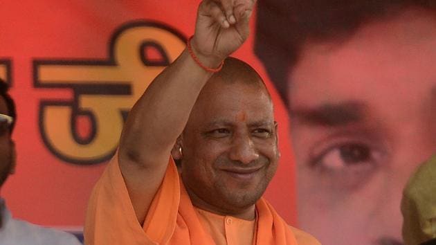 During his campaign trail, Yogi Adityanath visited two Gorakhnath temples at Padampur and Chandrapur.(AFP)