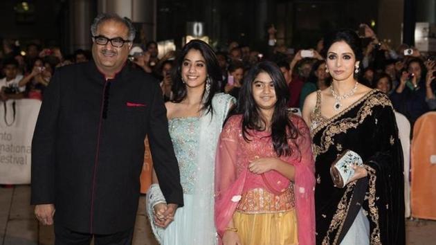 Late Sridevi Kapoor with her family. Late Sridevi Kapoor with her family.