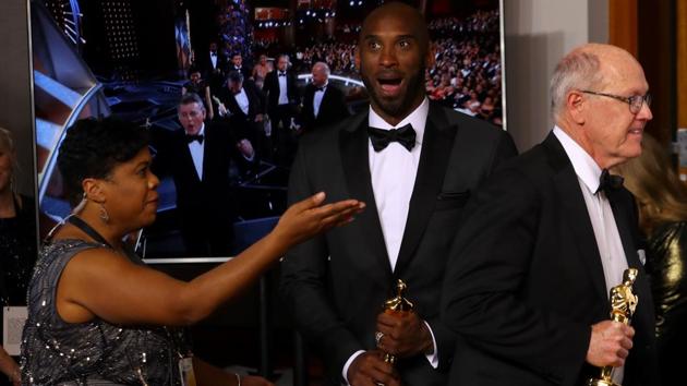 The retired NBA star Kobe Bryant won the best animated short category at Sunday’s Academy Awards for “Dear Basketball” based on his 2015 poem for The Players Tribune. The film sees an animated Bryant explain his love of the sport he played professionally for 20 years. (Mike Blake / REUTERS)