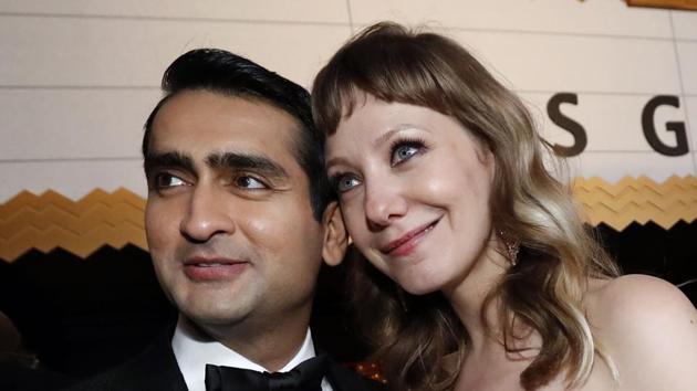 Kumail Nanjiani and Emily V Gordon attend the Governor’s Ball post the Oscars. (REUTERS) Kumail Nanjiani and Emily V Gordon attend the Governor’s Ball post the Oscars. (REUTERS)