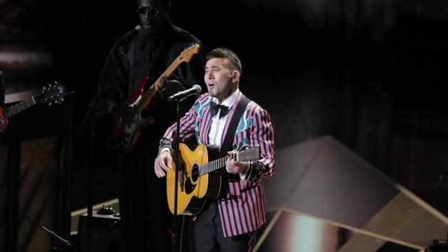 Sufjan Stevens performs Mystery of Love from Call Me by Your Name at the Oscars. (Lucas Jackson / REUTERS)