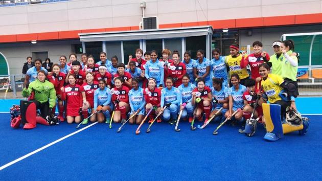 The Indian women’s hockey team beat South Korea in their tour opener on Monday.(Hockey India)