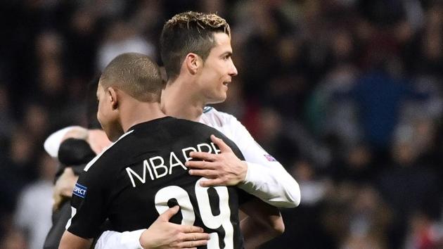 Kylian Mbappe is hoping to help Paris Saint-Germain knock Cristiano Ronaldo’s Real Madrid out of the Champions League. (AFP) Kylian Mbappe is hoping to help Paris Saint-Germain knock Cristiano Ronaldo’s Real Madrid out of the Champions League. (AFP)