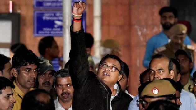 The Supreme Court will on Tuesday hear a fresh plea from Karti Chidambaram, son of former Union minister P Chidambaram, seeking quashing of the Enforcement Directorate’s summons against him in the INX Media case. In his fresh writ petition, Karti Chidambaram has challenged the summons on the ground that the ED has no jurisdiction to issue such notices based on the FIR lodged by the CBI. (PTI) 