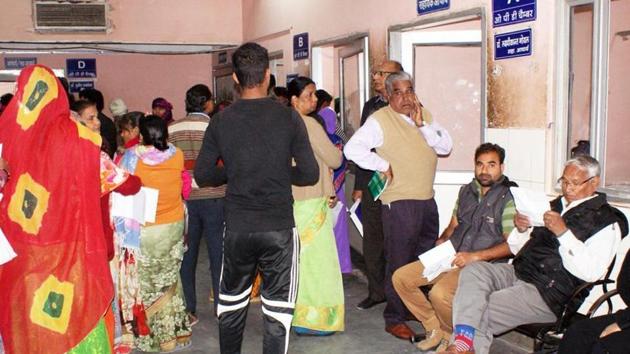 Patients at the SMS hospital in Jaipur. (HT File)