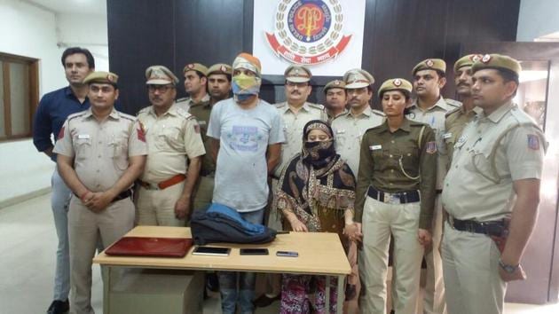 The 27-year-old woman and her male friend in police custody. The 27-year-old woman and her male friend in police custody.