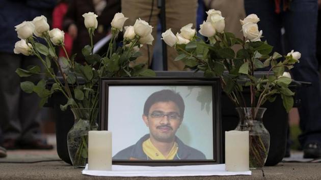 Adam Purinton, 52, has been charged with first-degree murder of Srinivas Kuchibhotla in Austin’s Bar and Grill in Olathe city in February 2017. (Reuters File Photo) Adam Purinton, 52, has been charged with first-degree murder of Srinivas Kuchibhotla in Austin’s Bar and Grill in Olathe city in February 2017. (Reuters File Photo)
