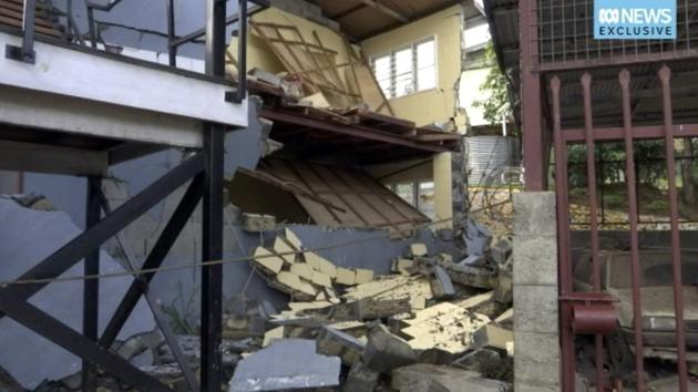 A damaged building following the earthquake in Mendi, Papua New Guinea on Feb. 28, 2018.(AP File Photo)