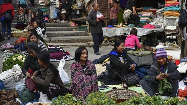 For the women the marketplaces also translate into a recreation point beyond the household and a  meeting point where they can address social and economic issues. (Samir Jana / HT Photo) 