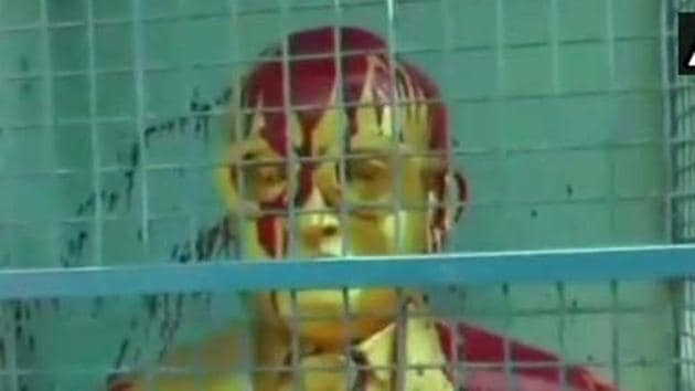 Unidentified miscreants poured paint on the bust of Dr BR Ambedkar in Tiruvottiyur, Chennai on Wednesday night. (ANI Photo) Unidentified miscreants poured paint on the bust of Dr BR Ambedkar in Tiruvottiyur, Chennai on Wednesday night. (ANI Photo)