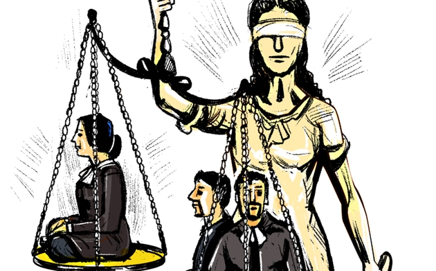 The numbers speak for themselves. With only nine women judicial officers as compared to 21 men, the proportion is an abysmal 30% in Chandigarh.(Illustration by Biswajit Debnath/HT)
