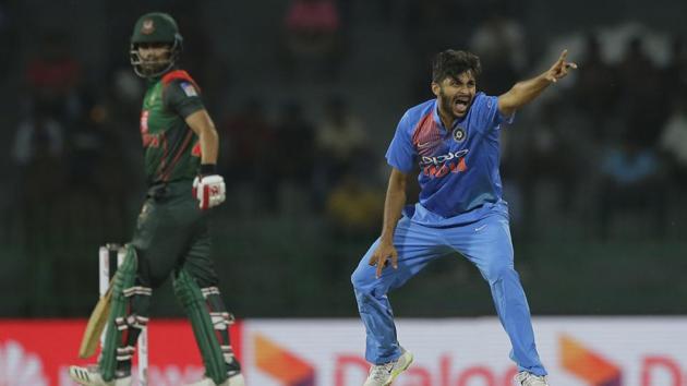Shardul Thakur got the better of Tamim Iqbal as Bangladesh lost both their openers inside the powerplay. (AP) Shardul Thakur got the better of Tamim Iqbal as Bangladesh lost both their openers inside the powerplay. (AP)