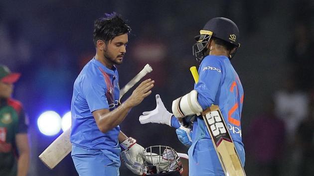 Manish Pandey scored 27 from 19 balls to steer India home with eight balls to spare. (AP) Manish Pandey scored 27 from 19 balls to steer India home with eight balls to spare. (AP)