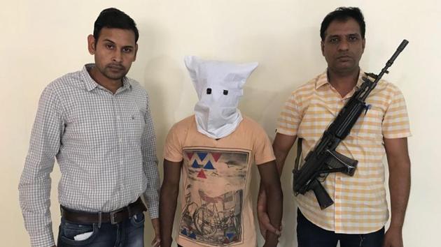 Accused Jagganath (centre) was arrested from Sikanderpur on Thursday, a year after he killed two people and fled Gurgaon. Accused Jagganath (centre) was arrested from Sikanderpur on Thursday, a year after he killed two people and fled Gurgaon.